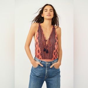 FREE PEOPLE Soul of the Sun Bodysuit – Brick Combo | Size XS | NWT